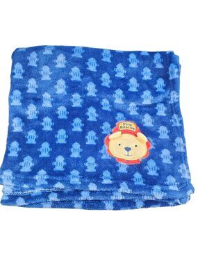 Le Bebe‎ Favorite Fire Rescue Bear Fire Hydrant Security Lovey Blanket 36" X 35"
